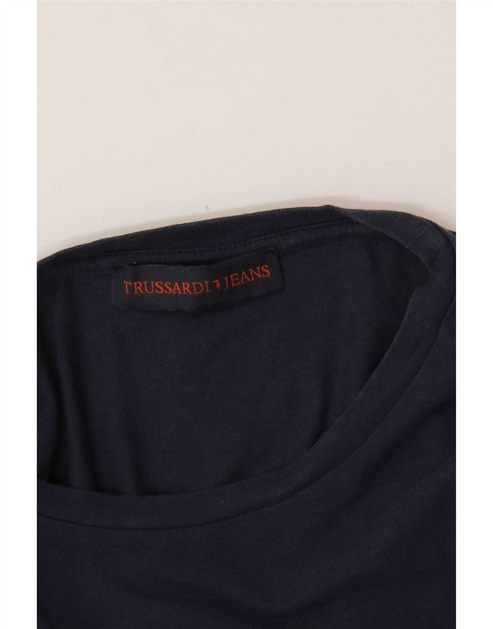 Trussardi Jeans Herre T-Shirt Top Lille Marineblå