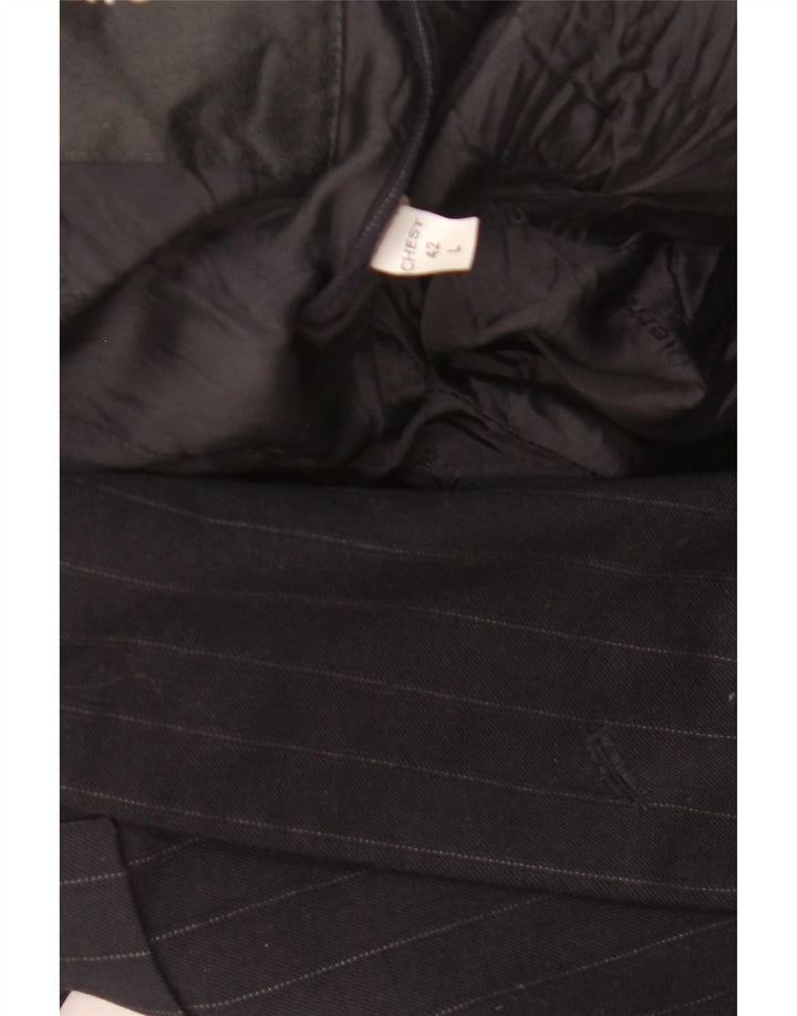 Pierre Cardin Herre Double Breasted Blazer Jacket UK 40 Large Black