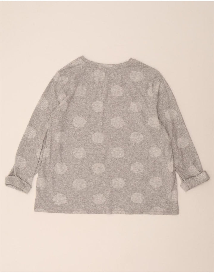 MARKS & SPENCER Womens Top Long Sleeve UK 18 XL  Grey Polka Dot Polyester Vintage Marks & Spencer and Second-Hand Marks & Spencer from Messina Hembry 