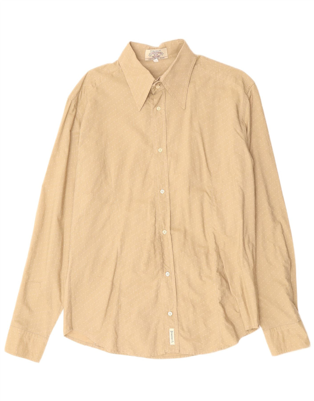 Armani Jeans Herreskjorte Stor Beige Stribet Bomuld