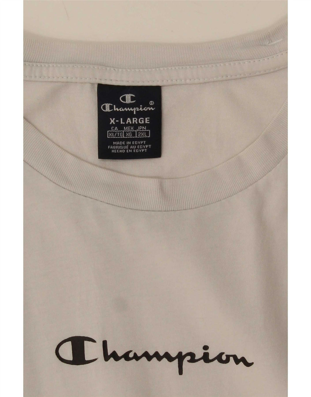 Champion Herre Grafisk T-Shirt Top XL Hvid Colourblock