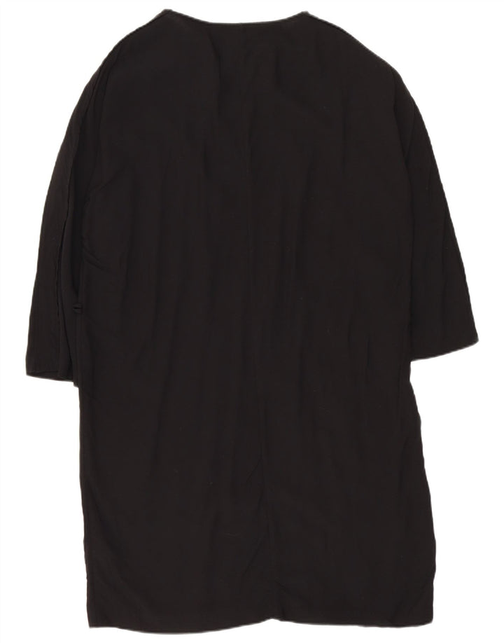 Zara Dame 3/4 Ærm Skift Kjole UK 14 Medium Sort Viscose