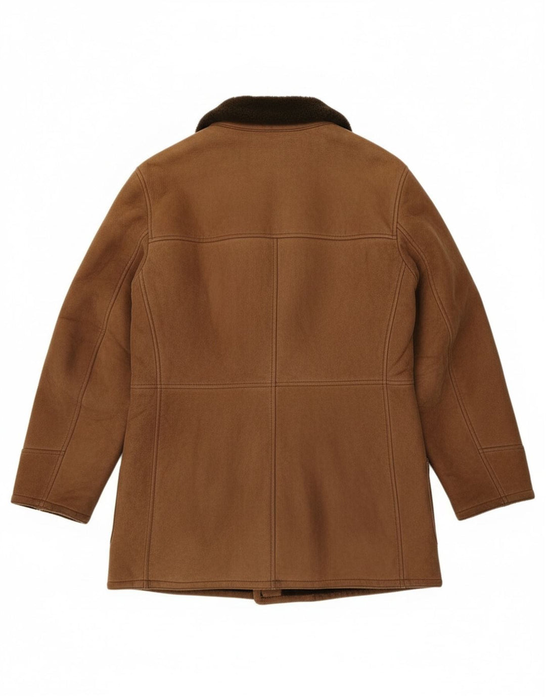 Vintage Herre Dobbeltradet Shearling Jacket UK 36 Small Brown