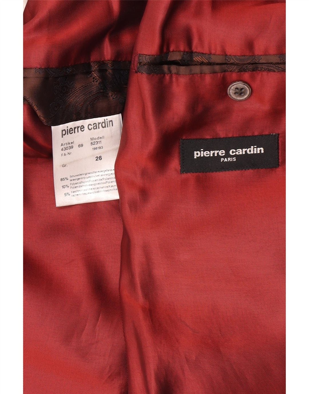 Pierre Cardin Herre 2-knaps blazerjakke UK 40 Stor brun ternet