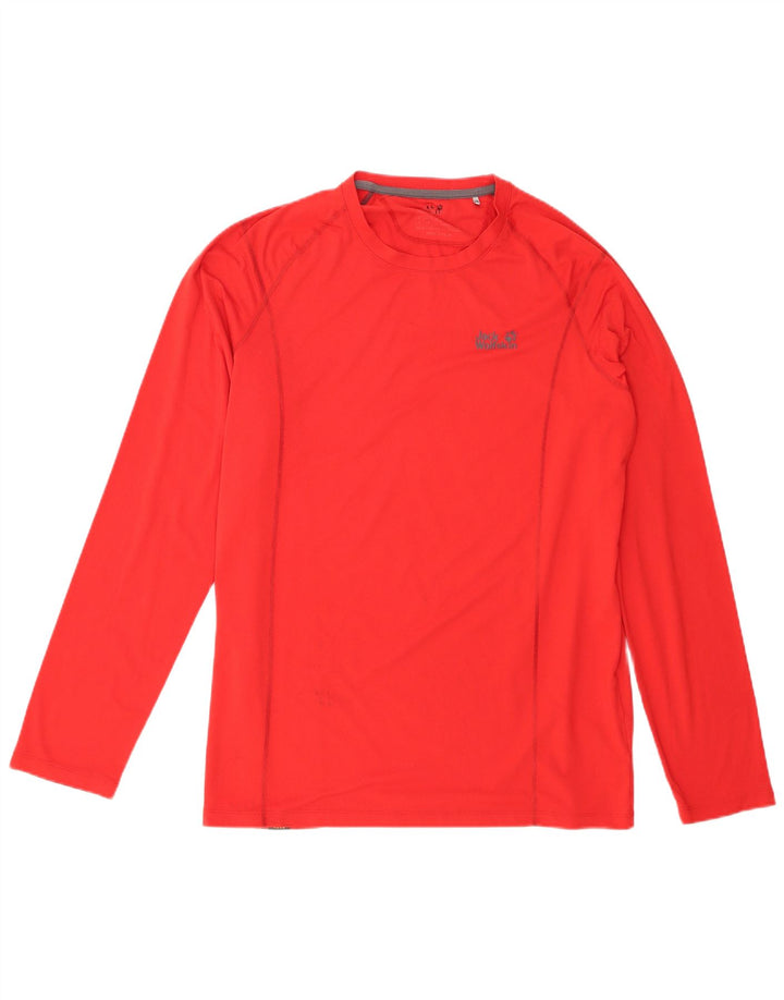 Jack Wolfskin Herre Top Langærmet UK 44/46 XL Rød Polyester