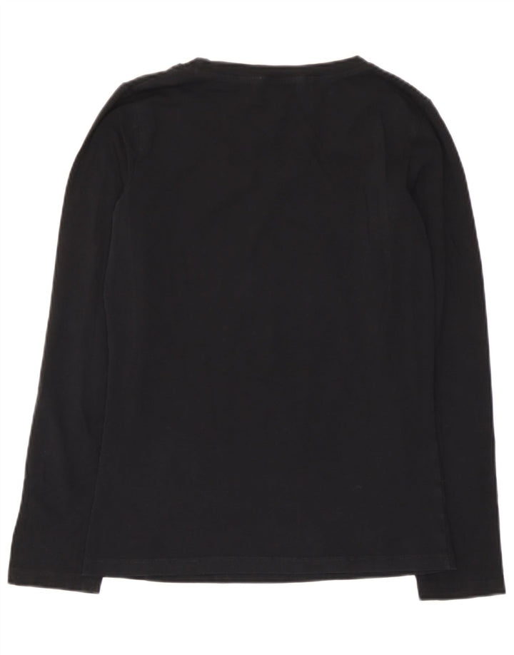 Moschino Dame Grafisk Top Langærmet UK 12 Medium Sort