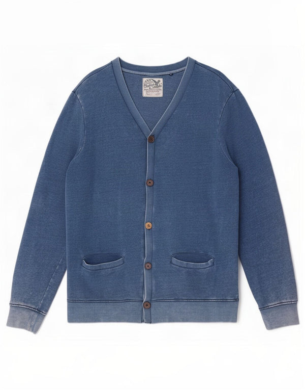 Hanbury Herre Cardigan Sweater IT 54 XL Blå Bomuld