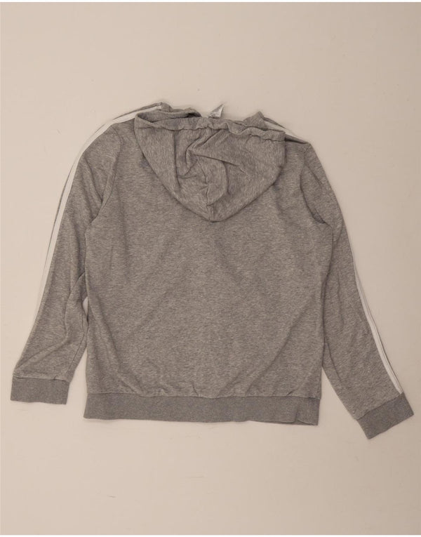 Adidas Womens Zip Hoodie Sweater UK 16/18 Large Grey Cotton