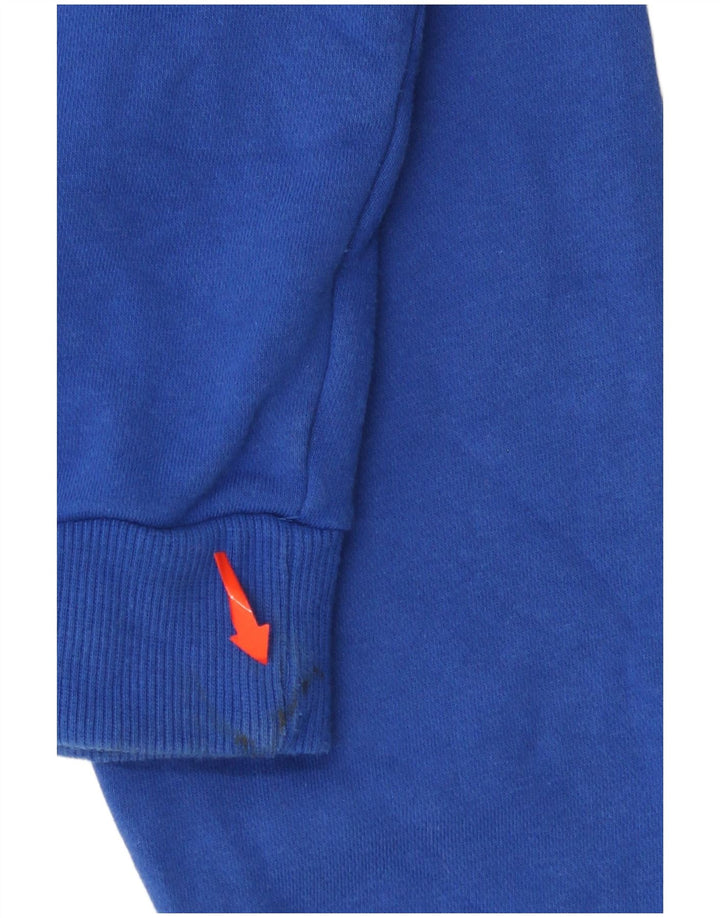 ELLESSE Dame Oversized grafisk lynlås hættetrøje Jumper UK 10 lille blå