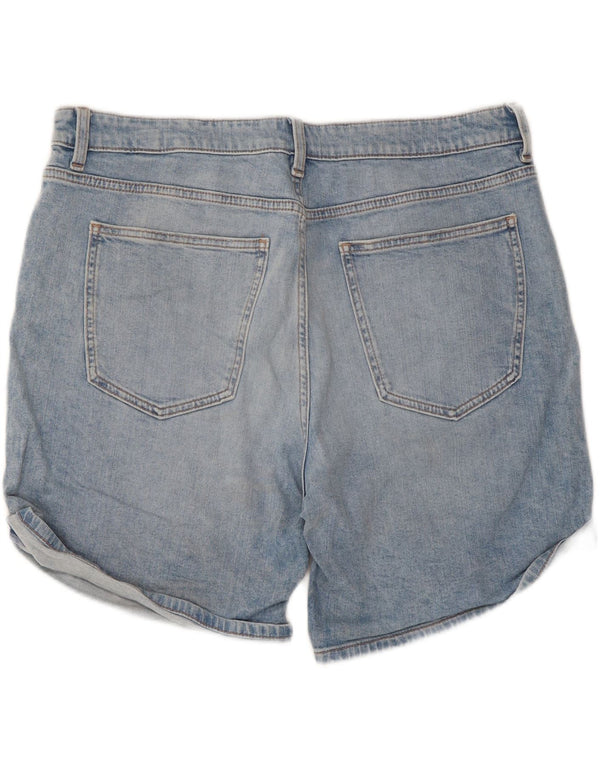 Marks & Spencer Womens Boyfriend Denim Shorts UK 16 Large W38 Blue