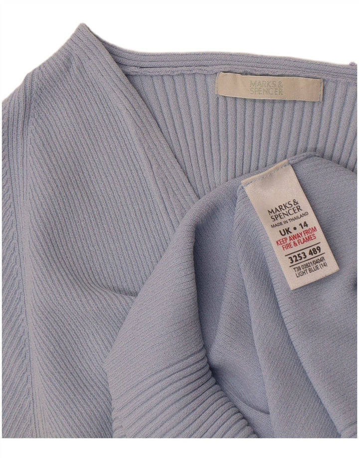Marks & Spencer Dame Crop T-Shirt Top UK 14 Medium Blue Viscose