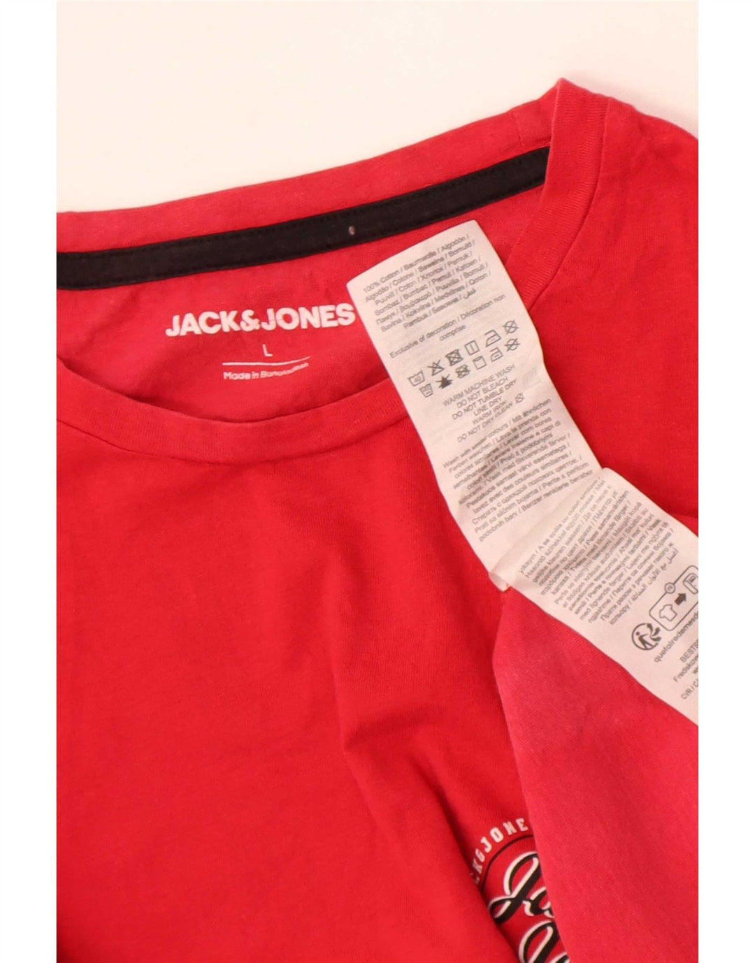 Jack & Jones Herre T-Shirt Top Stor Rød Bomuld