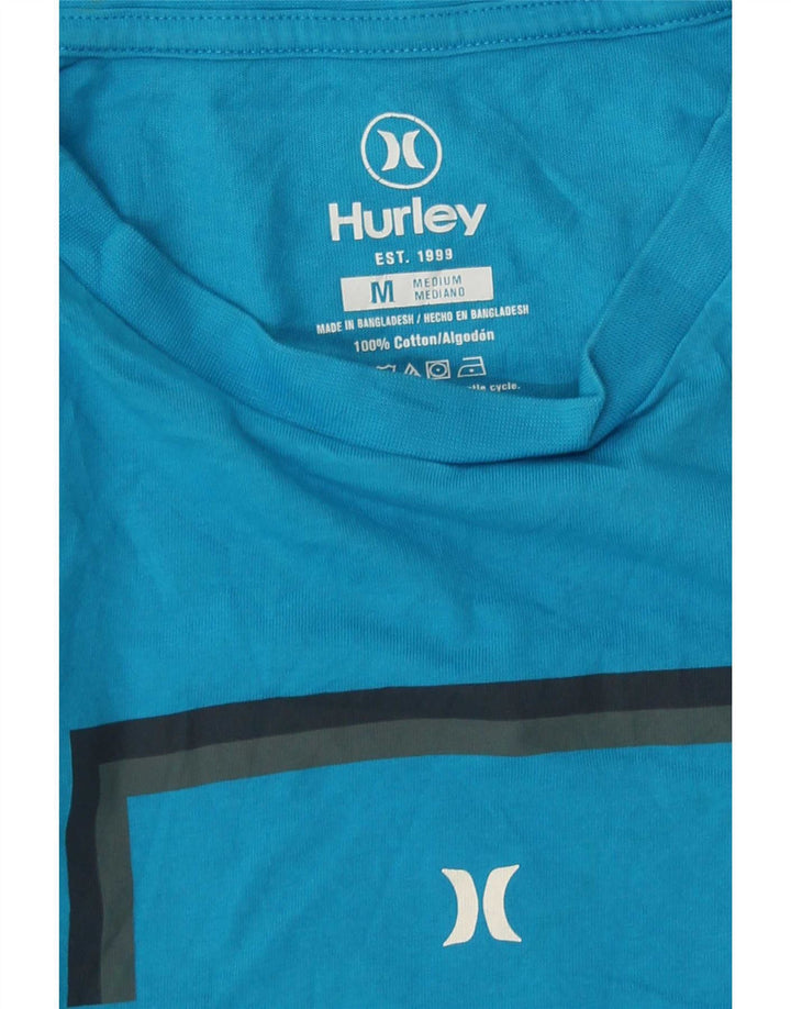 Hurley Herre grafisk T-shirt Top Medium Blue Bomuld