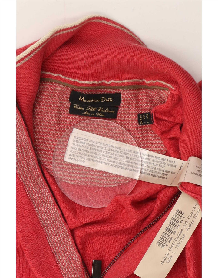 Massimo Dutti Sweater med lynlås til mænd Large Red Cotton