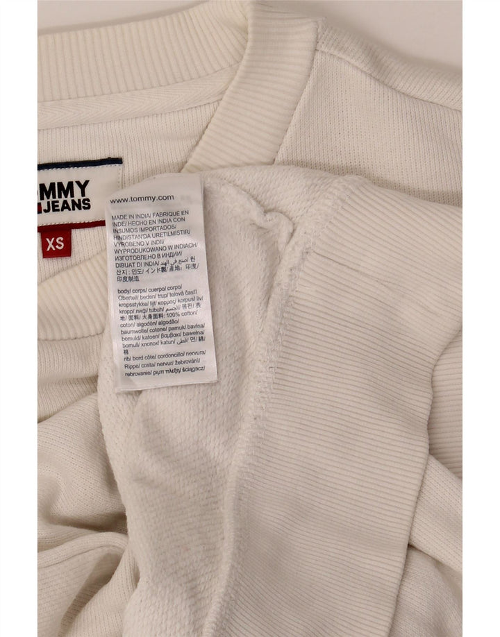 TOMMY HILFIGER Mens Graphic Sweatshirt Jumper XS White Cotton