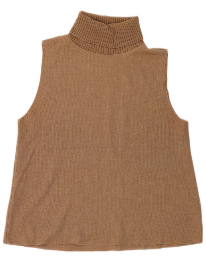 Zara Damevest Top UK 16 Stor Beige Bomuld