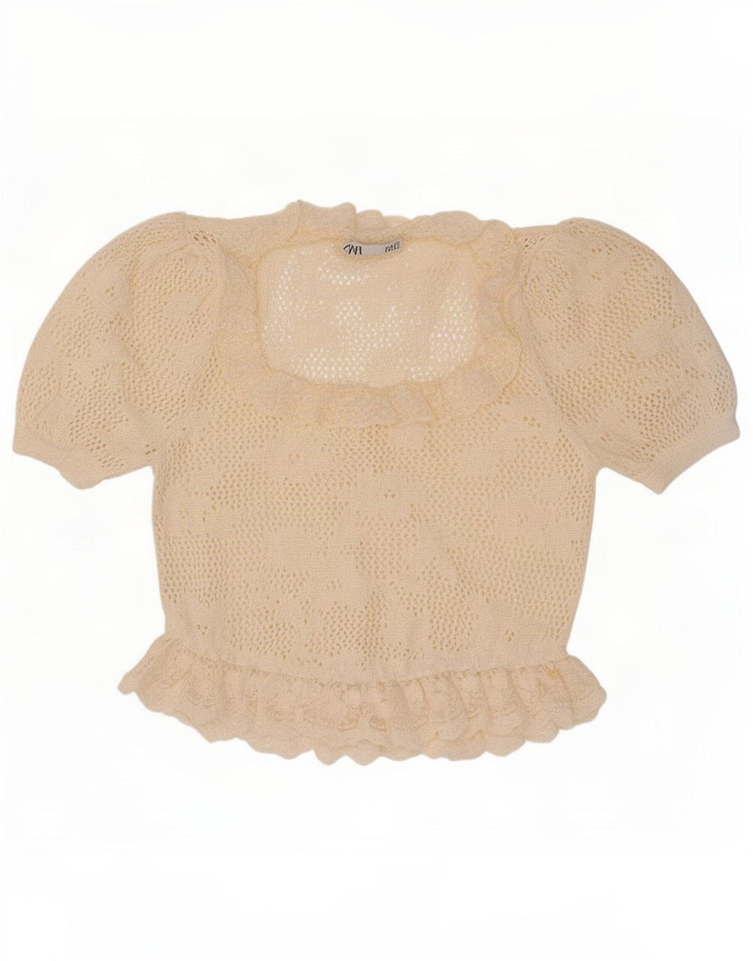Zara Damestrik Oversized Bluse Top UK 10 Small Off White
