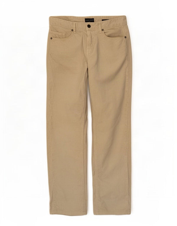 Zara Mens Straight Corduroy Trousers EU 40 Medium W31 L28 Beige