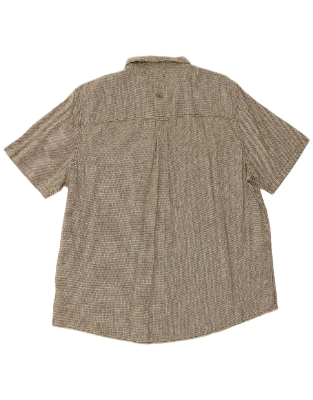 Fat Face Kortærmet Herreskjorte XL Khaki Houndstooth Linen