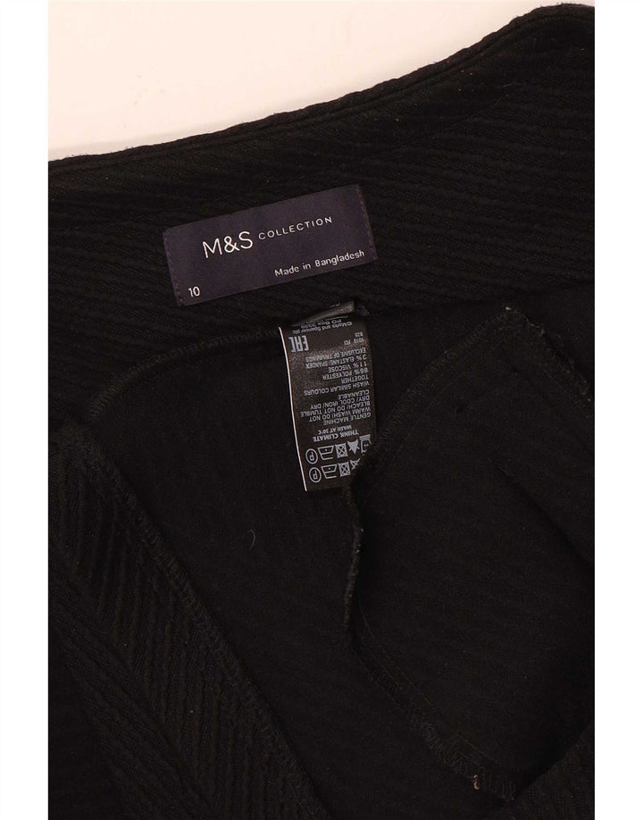 Marks & Spencer Dame Blazerjakke med fuld lynlås DK 10 Lille sort stribet