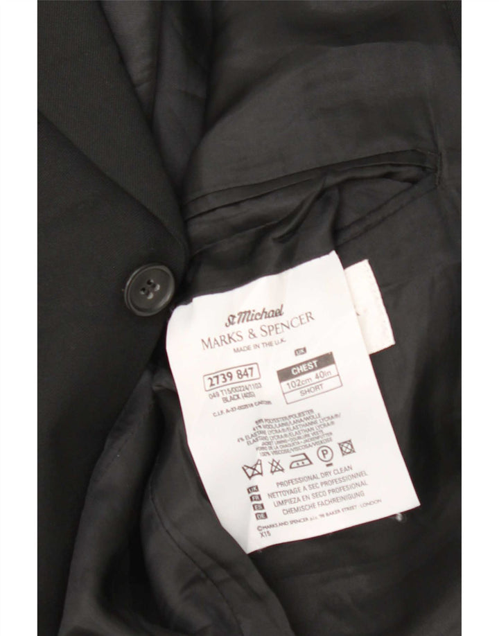 Marks & Spencer Herre St. Michael 3 Button Blazer Jacket UK 40 Medium Black