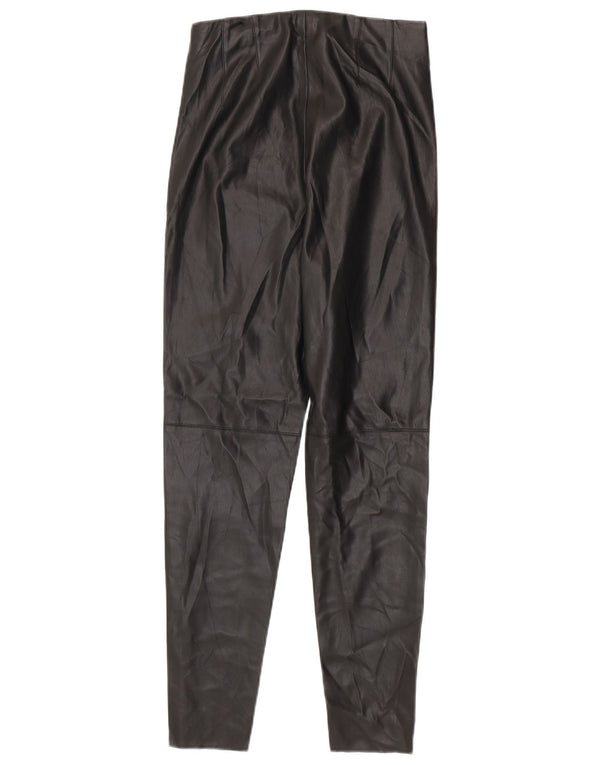 Zara Dame imiteret læder Leggings Medium W28 L27 Sort polyurethan