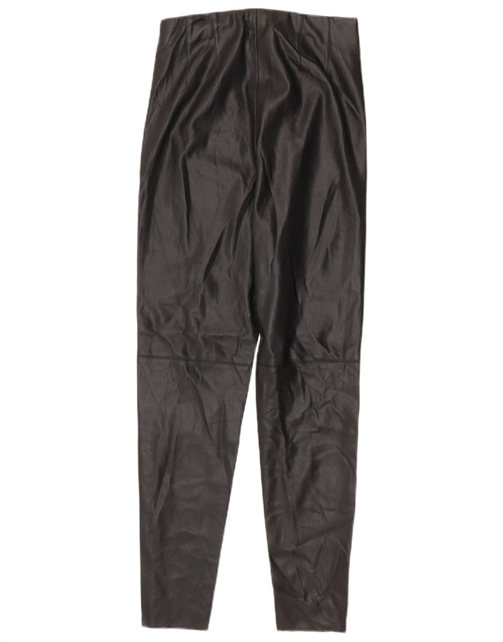 Zara Dame imiteret læder Leggings Medium W28 L27 Sort polyurethan