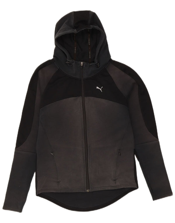 Puma hættetrøje med lynlås til kvinder UK 10 Small Black Colourblock Bomuld