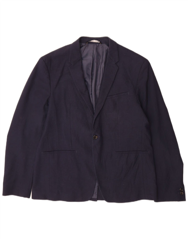 Zara Herre 1-knap blazerjakke EU 54 XL Marineblå