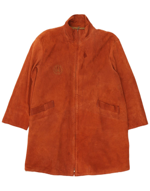 Vintage oversized ruskindsfrakke til kvinder IT 42 medium brunt læder