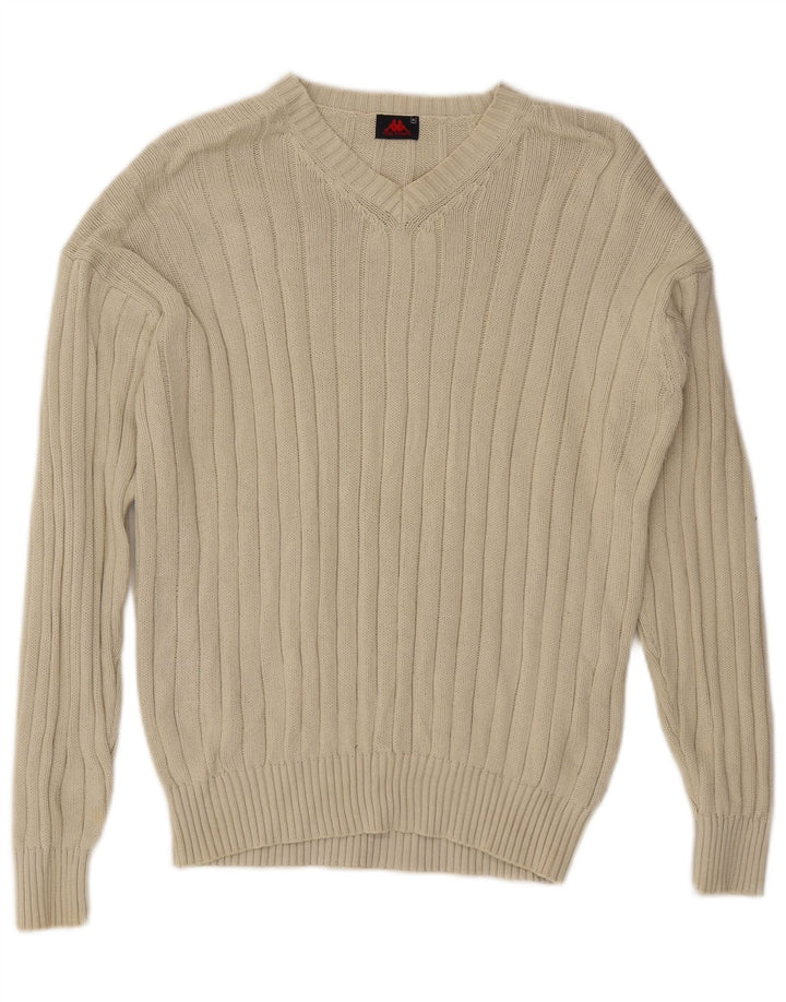 Kappa Herre V-hals sweater XL Beige Bomuld
