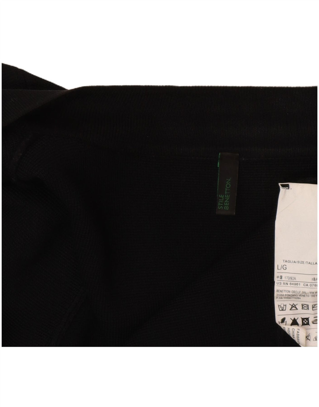 Benetton Womens Open Bolero Jumper UK 16 Large Black Viscose