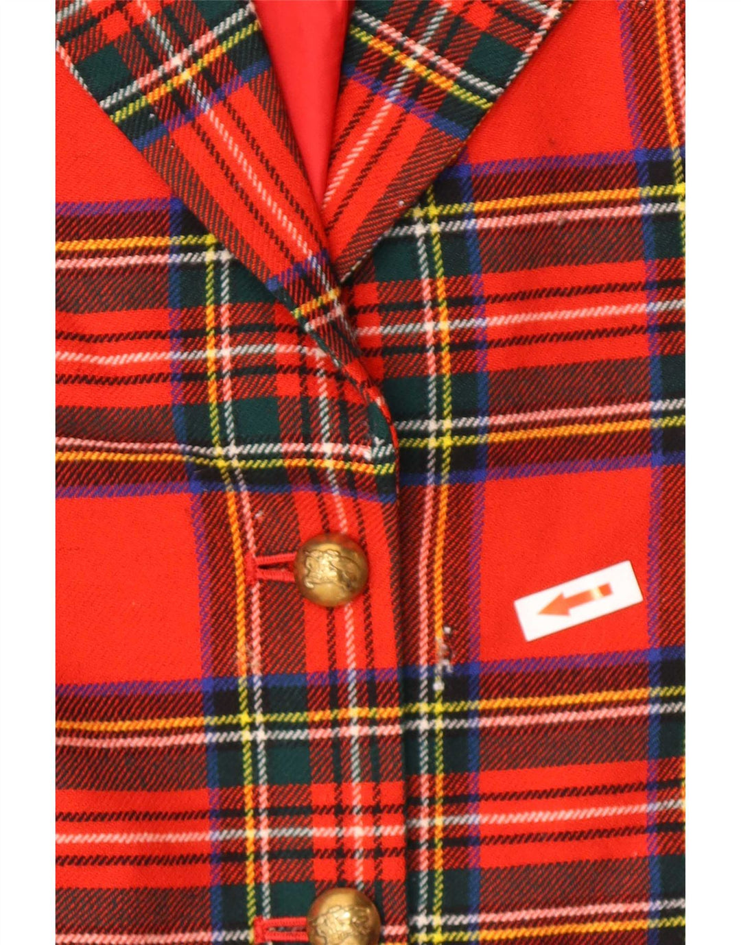 Burberrys Dame 2 Button Blazer Jacket UK 14 Medium Rød Plaid