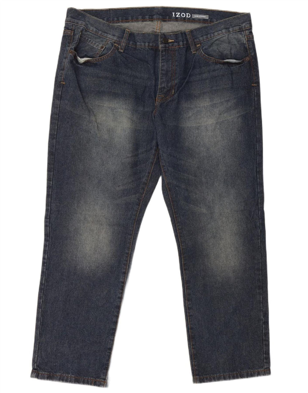 IZOD Herre Slim Straight Jeans W40 L30 Blå Bomuld