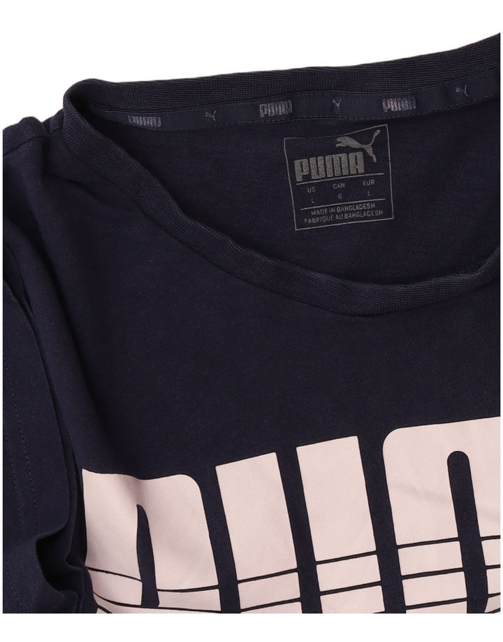Puma Herre Grafisk T-Shirt Top Stor Marineblå