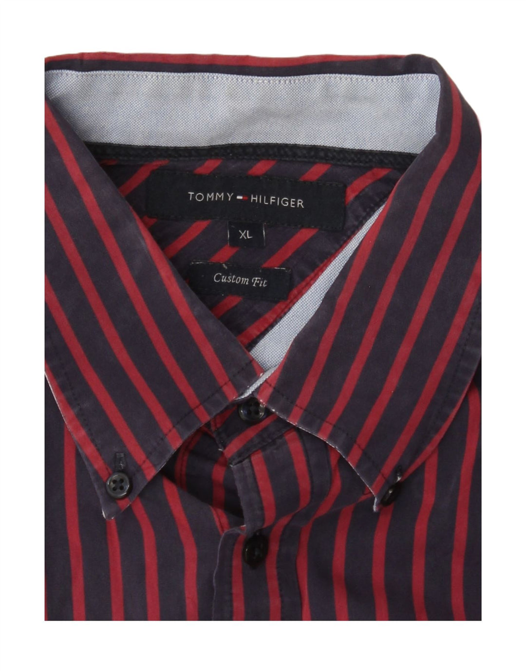 TOMMY HILFIGER Herre Custom Fit skjorte XL marineblå stribet