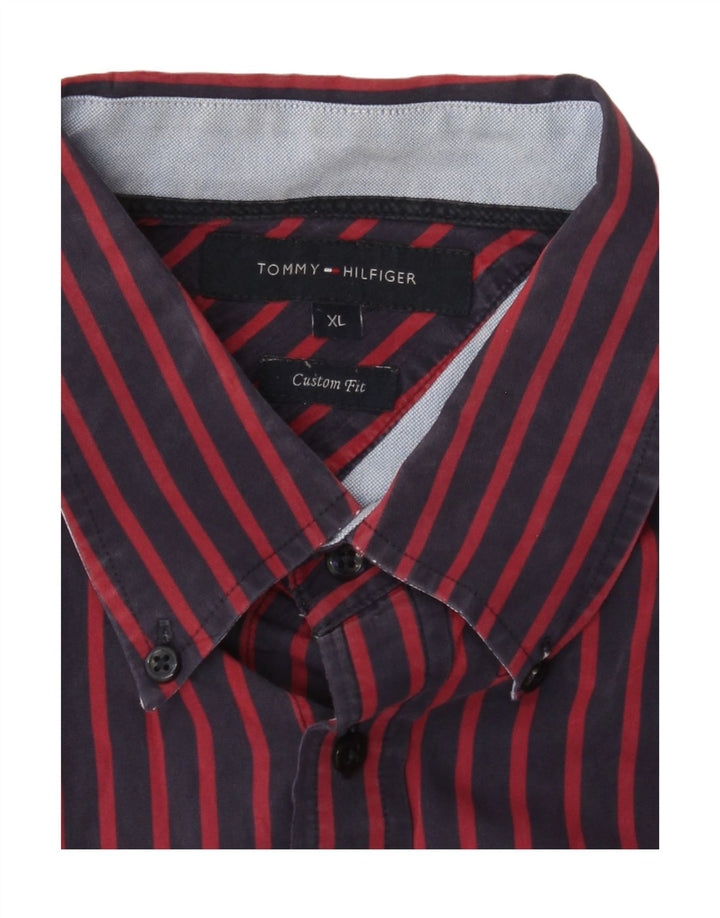 TOMMY HILFIGER Herre Custom Fit skjorte XL marineblå stribet