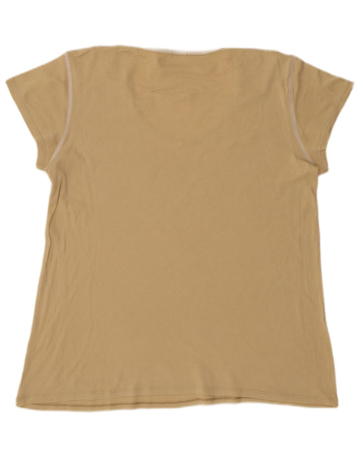 Benetton Dame T-Shirt Top UK 16 Large Beige
