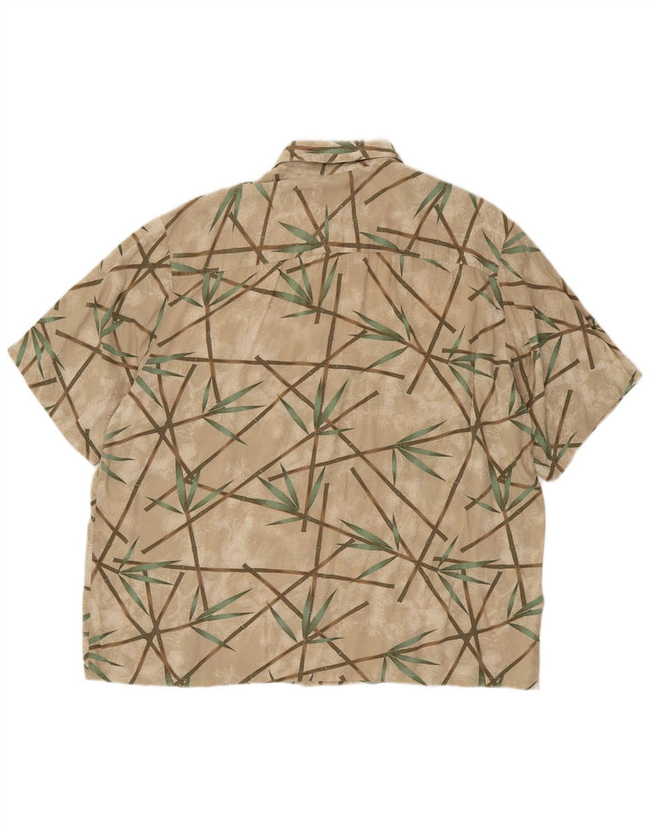 Puritan Herre abstrakt mønster kortærmet skjorte størrelse 42/44 Large Beige