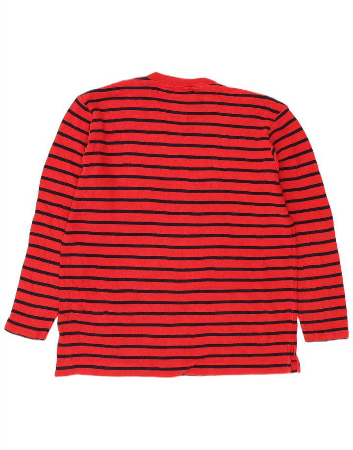 RALPH LAUREN Dametop Langærmet UK 14 Medium rødstribet bomuld