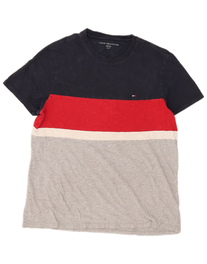 Tommy Hilfiger Herre T-shirt Top Lille flerfarvet Colourblock Bomuld