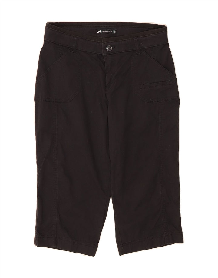 LEE Womens Relaxed Fit Bermuda Shorts US 4 Small W27 Black Cotton Vintage Lee and Second-Hand Lee from Messina Hembry 