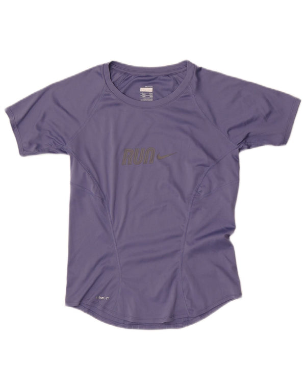Nike grafisk T-shirt top til kvinder UK 6/8 XS marineblå