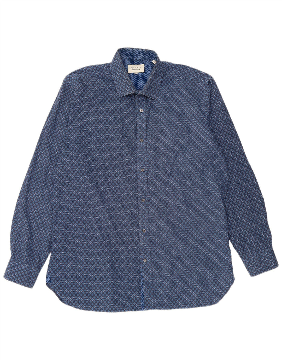 Ted Baker Herreskjorte str. 16 1/2 Large Blue Geometric Cotton