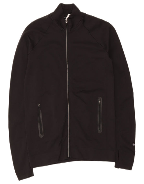 Nike Dame Dri Fit træningsdragt Topjakke UK 10 Lille sort nylon