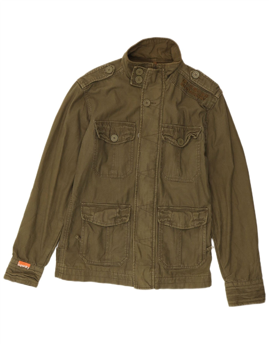 Superdry Herre Military Jacket UK 38 Medium Khaki Cotton