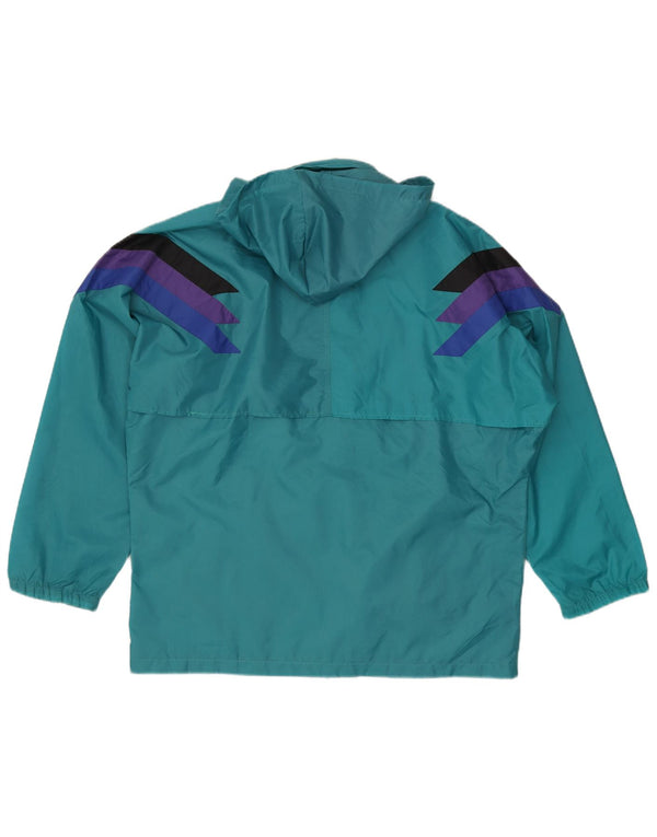 Adidas Regnjakke med hætte til mænd UK 38/40 Medium Turkis Colourblock