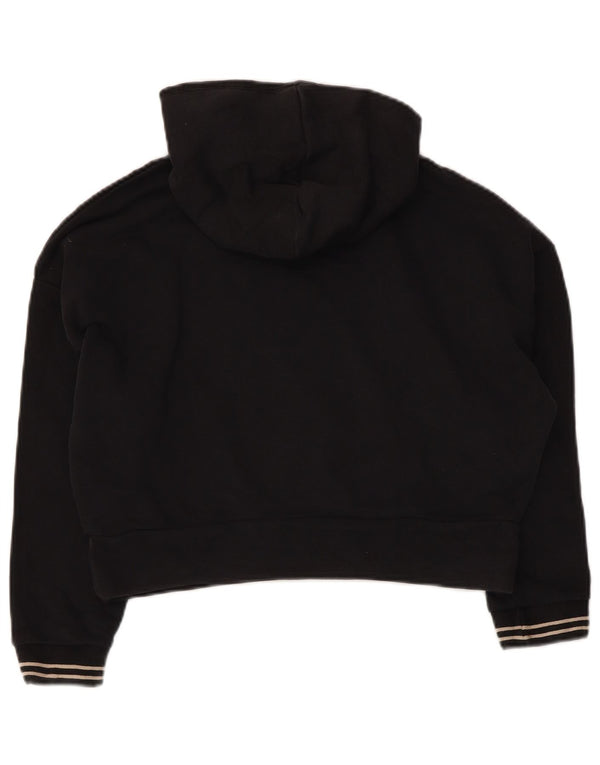 Fila Girls Crop Graphic Hoodie Jumper 9-10 år Sort Bomuld