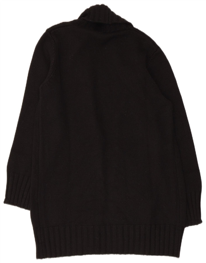 Benetton Womens Open Cardigan Sweater UK 12 Medium Black