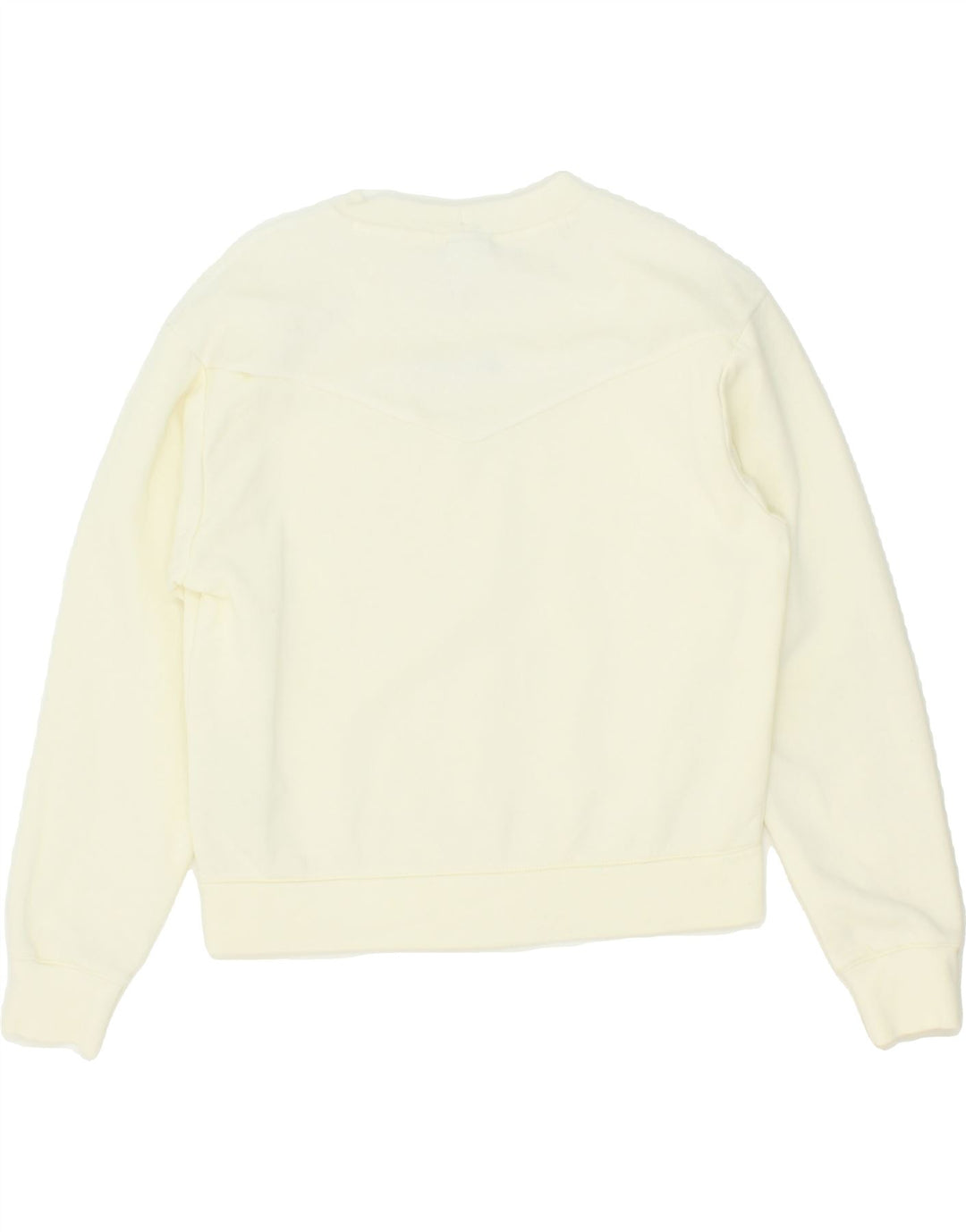 CHAMPION Womens Graphic Sweatshirt Jumper UK 10 Small Off White Cotton Vintage Champion and Second-Hand Champion from Messina Hembry 